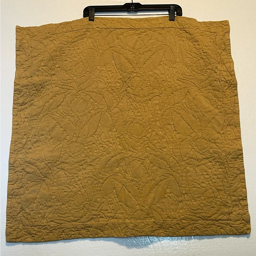 POTTERY BARN Matelasse Golden Yellow Euro Sham
